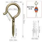PlusRoc 20 Pack Screw Hooks for Hanging Plants Outdoor Lights(Bronze) - color: Bronze