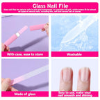 FANDAMEI Manicure Kit For Women, Nail Care Kit With Glass Nail File, 5pcs 180/240 Grit Nail Files For Natural Nails, Cuticle Oil, Cuticle Trimmer, Cuticle Pusher, Manicure Set, Nail Kit, Nail Prep Kit