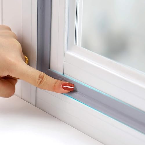 MOPMS Draft Stopper Sweep, Door Weatherproofing Stripping, Window Seal Strip Self-adhisive Soundproof Cuttable Weather Length 32.8 Ft (5 Pcs x 6.56 Ft), Grey - color: Gray, size: 32.8 ft (5 pcs)