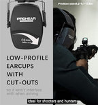 PROHEAR 016 NRR 26dB Shooting Ear Protection, Slim Passive Earmuffs