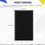 ENERLITES Blank Metal Wall Plate, 1-Gang, 10 PACK, Black Matte - color: Black Matte, size: 1 Gang - Standard