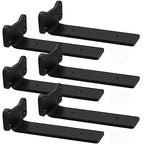 Heavy Duty Shelf Brackets Industrial L Shelf Bracket - 0.2 Inch Thick Premium Solid Steel Shelf Supports, Black Rustic Wall Brackets for Shelves - 7 Inch Floating Shelves Hardware (6 Pack) - size: 7 Inch-6 Pack