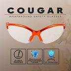 Global Vision Safety Shop Glasses - color: Orange Frame/Clear Lens