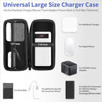 iMangoo Travel Essential Electronics Organizer Charger Case Carrying Pouch - color: FiberBlack, size: Large