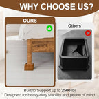 Wooden Bed Risers 3 Inch Heavy Duty, Support 2500 lbs, Brown - color: Retro Brown, size: 3"H(Inner 2"H)