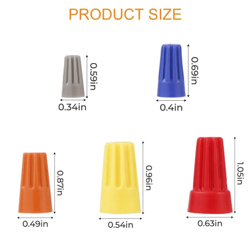 1000 Pcs Grey Wire Connectors Nuts, Electrical Wire Caps Insulated - color: Gray-1000PCS
