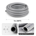 1 inch 50ft Liquid-Tight Conduit and Connector Kit,Flexible Non Metallic Liquid Tight Electrical Conduit Kit with 5 Straight and 3 90-Degree Connector Fittings,1in. Dia - size: 1inch 50ft