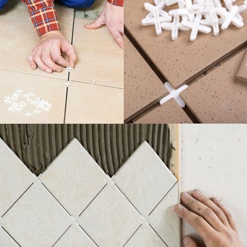 uxcell 1600Pcs Tile Spacers, 1mm 1/32" Cross Shape Wall Floor Tile Spacer Tiling Tools for Ceramic Tile Installation, White - size: 1mm
