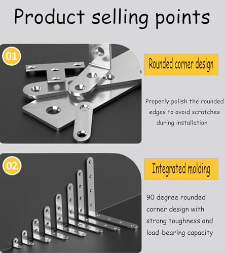 4 Pack Flat Mending Plate for Wood, Stainless Steel Straight Brackets Flat Repair Fixing Wood Brace Joining Plates Connector with Fixing Screws (4, One line shape12in) - size: One Line Shape 12 in