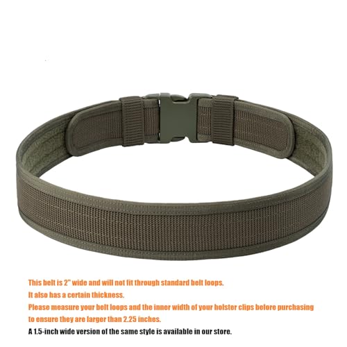 Security EMS EMT Firefighters Work Belt 2" Wide Camping Hiking Utility Tool Belt Airsoft Paintball Gear Holster Belt - color: Green(2 Inch Width), size: X-Large