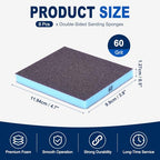 8Pcs 60Grit Double-Sided Sanding Sponges, Washable & Reusable - size: 60Grit