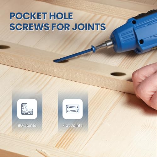 Kryonix #8 Pocket Hole Screws Assortment Kit, 600PCS in 5 Sizes - size: Assorted Sizes