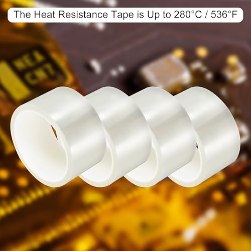 uxcell Clear Heat Tape, 1 Roll 100mmx33m 108ft High Temperature Heat Resistant Tape for Sublimation,Heat Vinyl Press,Heat Transfer, Circuit Board, No Residue - color: Clear, size: 100mmx33m