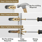 50Pcs Self Drilling Drywall Anchors with Screws Zinc Plated