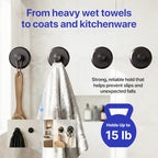 HOME SO Suction Cup Hooks for Shower & Bathroom Towel Holder 4-Pack Black - color: Matte Black, size: 4 Pack