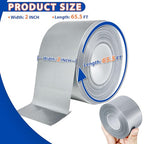 Silver Window Weather Sealing Tape,Window Draft Isolation Sealing Film Tape,Window AC Seal Air Conditioner Sealing Tape No Residue Waterproof Self Adhesive for Keep Out Cold Air Dust Rain 2IN X 65FT - color: Silver, size: 2 Inch x 65 FT