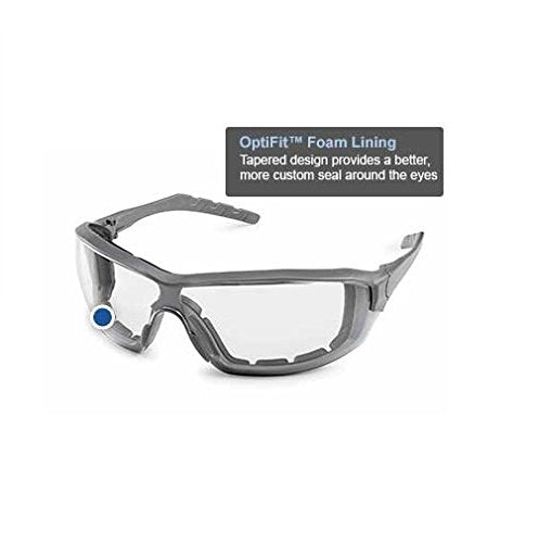 Gateway Safety 22ST79 Silverton Strap Version Safety Glass, Gray Frame - Clear FX2 Anti-Fog Lens, One Size - color: Clear Fx2 Anti-fog Lens, style: Strap