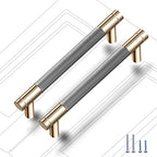 12 Pack 7 1/2 Inch 192 mm Knurled Cabinet Handles Cabinet Pulls Aluminum Handles Pulls Gold and Grey Oxidation Finish with Diamond Pattern 8.6" Length (7.5" Hole Center) - color: Gold and Grey, size: 7 1/2 Inch