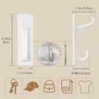 pickpiff 13LB Strong Stick-on Hooks for Coat & Towel, White 4 Pack - color: White, size: 4 Pack