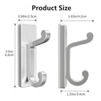 Silver Self Adhesive Hooks - 6 Pack Stick on Hanger. - color: Silver, size: 6 Pack