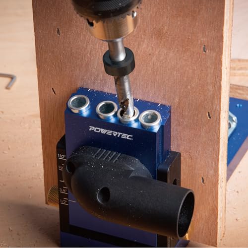 POWERTEC 3/8" Shank Pocket Hole Drill Bit with 6.5" Stop Collar for Pocket Hole Jig System for DIY Carpentry Projects and Easy to Use Joinery Pocket Screw Jig (71934) - style: 3/8" Step Drill Bit (3/8" Round Shank)