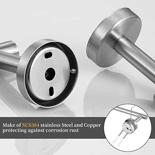 Towel Bar Set Brushed Nickel, Bathroom Towel Ring Set 5pcs Including 2pcs 16'' Tower Bar, Towel Ring and 2 PCS Towel Hooks - color: Brushed Nickel-5pcs-16inch