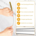 7 PCS Brass Wire Tube Brush Kit Wire Bottle Brushes, 11'' Long-Handle Wire Bristle Cleaning Pipe Cleaner, 6mm/8mm/10mm/12mm/15mm/20mm/22mm Brass Tube Brush for Tubes,Bottle,Keyboards,Glass