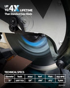 10-Inch 100-Tooth Circular Saw Blade, 5/8-Inch Arbor, Aluminum, Non-Ferrous Metal Cutting Blade, Carbide Tip, Thin Kerf, for Thin Aluminum, Plastic, Composite - size: 10", 5/8" Arbor, 100T