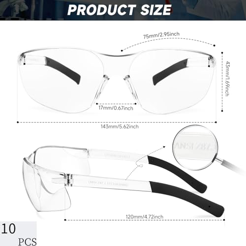 Salfboy Ansi Z87.1 Safety Glasses Men - color: 10 Mix