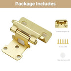 30 Pack 15 Pair Gold Cabinet Hinges, 1/2" Semi Wrap Kitchen Hinges - color: Gold, size: 1/2" Semi Wrap