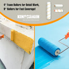 18 Pcs Paint Roller Kit - 9" & 4" Paint Roller with Paint Tray - color: 18 Pack, 9" & 4" roller