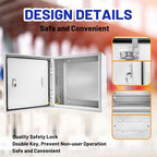 Electrical Junction Box 20x20x6, NEMA 4X IP66 Steel Enclosure Box - size: 20 x 20 x 6''