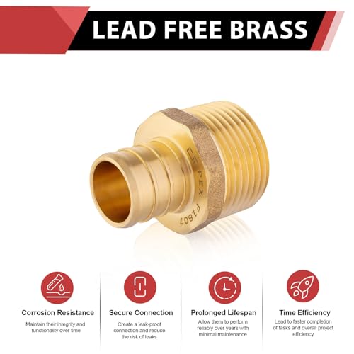 100-PACK EFIELD Pex Crimp Fitting,1/2"Male Adapter(PEX1807017-100) - size: P100, style: 1/2 x 1/2