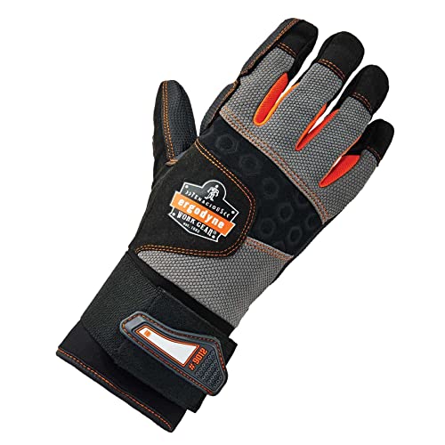Ergodyne ProFlex 9012 Anti-Vibration Work Gloves, ANSI/ISO Certified, Full Fingered, Wrist Support, X-Large,Black - size: X-Large (Pack of 1)