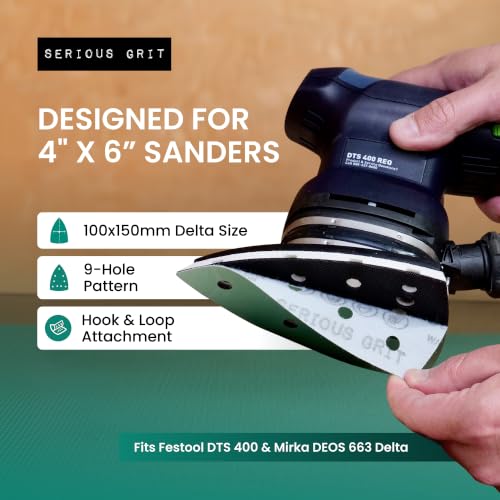 Serious Grit - 4" x 6" Delta P150 Grit Sanding Sheets - 50 Pack Box - size: 150 Grit