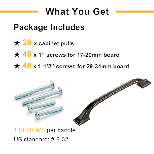 20 Pack Oil Rubbed Bronze Cabinet Pulls 3 Inch Drawer Pulls 8222 - color: Oil Rubbed Bronze, size: 3 Inches, style: 20 Pack Arch Pull