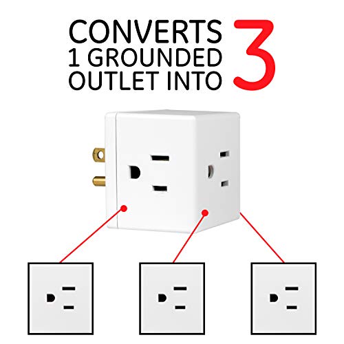 GE Outlet Extender, 3 Outlet Multi Plug Wall Power Splitter (Pack of 5) - size: 5 Pack