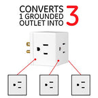 GE Outlet Extender, 3 Outlet Multi Plug Wall Power Splitter (Pack of 5) - size: 5 Pack