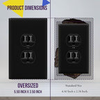 ENERLITES 10 Pack Oversized Duplex Outlet Covers, Jumbo Wall Plate, Black - color: Black, size: Over-Size