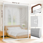 Window Screen Frame Kit, Easy Cut-to-Size, Pet-Proof Mesh 2 Sets - color: White-PET, size: 46" W X 46" H (2 Pack)
