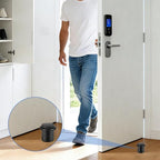 4 Pack Door Stops, Floor Door Stoppers Cylindrical 1.5 Inch Black