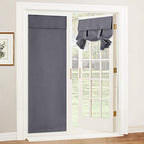 RYB HOME French Door Window Curtain Blackout Blind, W34 x L69, Grey, 1 Pc - color: Grey, size: 34"W x 69"L (Pack of 1)