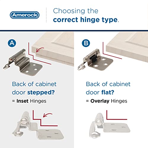 Amerock 1 Pair 3/8" Inset Oil-Rubbed Bronze Self-Closing Wrap Hinge - color: Oil Rubbed Bronze, size: 3/8 Inch (10 mm) Inset