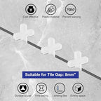 uxcell 100Pcs Tile Spacers, 8mm 5/16" Cross Shape Wall Floor Tile Spacer Tiling Tools for Ceramic Tile Installation, White