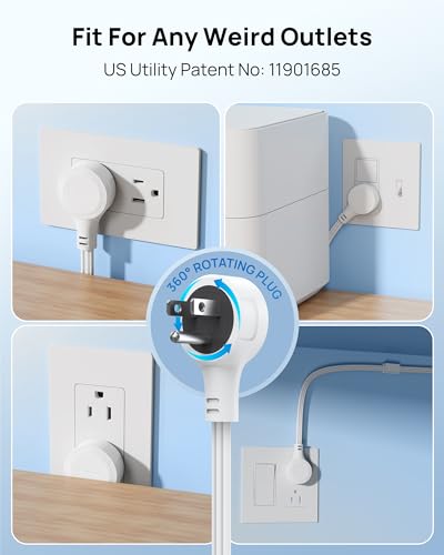 TROND Electrical Outlet Extender 360° Rotating Plug with 20W USB C, 18in - size: 1.5 FT 360° Rotating Plug