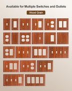 2-Pack Natural Bamboo Fiber Combo Blank/Toggle Light Switch Cover Plate - color: Wood Grain, size: 1 Blank/1 Toggle 2PK