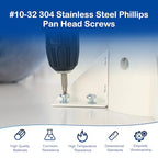 60Pcs #10-32 x 3/4" Phillips Pan Head Machine Screws, UNF Fully Threaded - size: #10-32 x 3/4"
