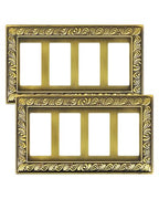 2-Pack Paisley Pattern Quad Decorator Outlet Cover Plate,Metal Wall Plate - style: 4 Decorator 2PK