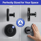 HOME SO Suction Cup Hooks for Shower & Bathroom Towel Holder 4-Pack Black - color: Matte Black, size: 4 Pack