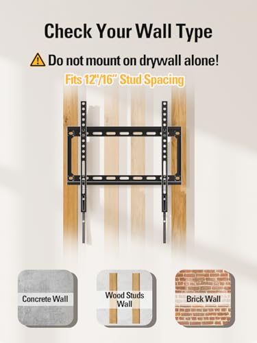 Mounting Dream TV Mount Fixed for 26-60 Inch TVs, TV Wall Mount TV Bracket - size: Fixed for 26"-60" TV